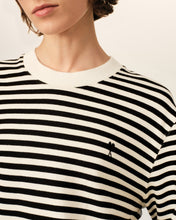 Charger l'image dans la galerie, AMI Femme T-shirt Marinière Ami de Coeur Noir Ivoire