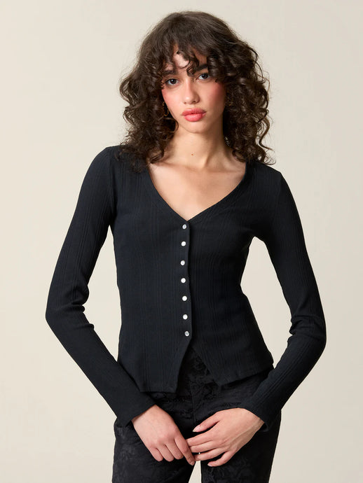 Rouje Cardigan Marli en Maille Pointelle Tempête