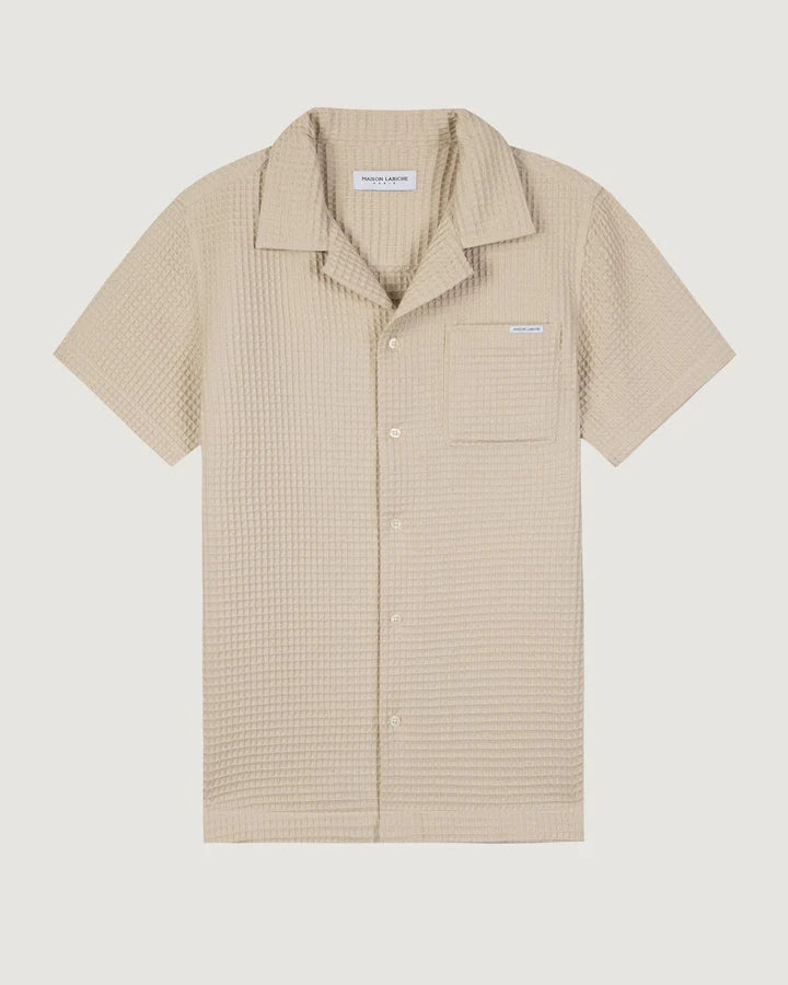Maison Labiche Chemise Germain Gaufré Sandstone