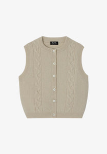A.P.C. Gilet Alyson en Laine Ecru