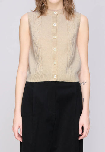 A.P.C. Gilet Alyson en Laine Ecru