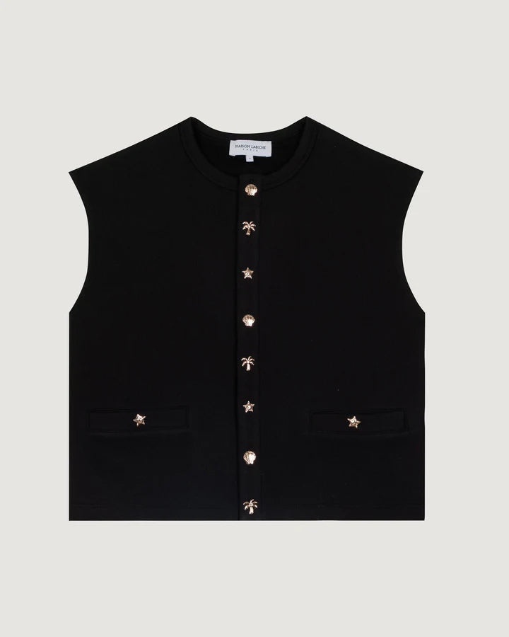 Maison Labiche Gilet Chabeur Coquillages Black