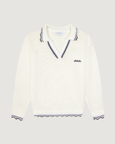 Maison Labiche Pull Fournière en Crochet Ivory