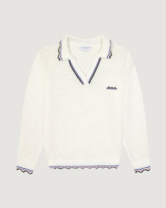 Maison Labiche Pull Fournière en Crochet Ivory