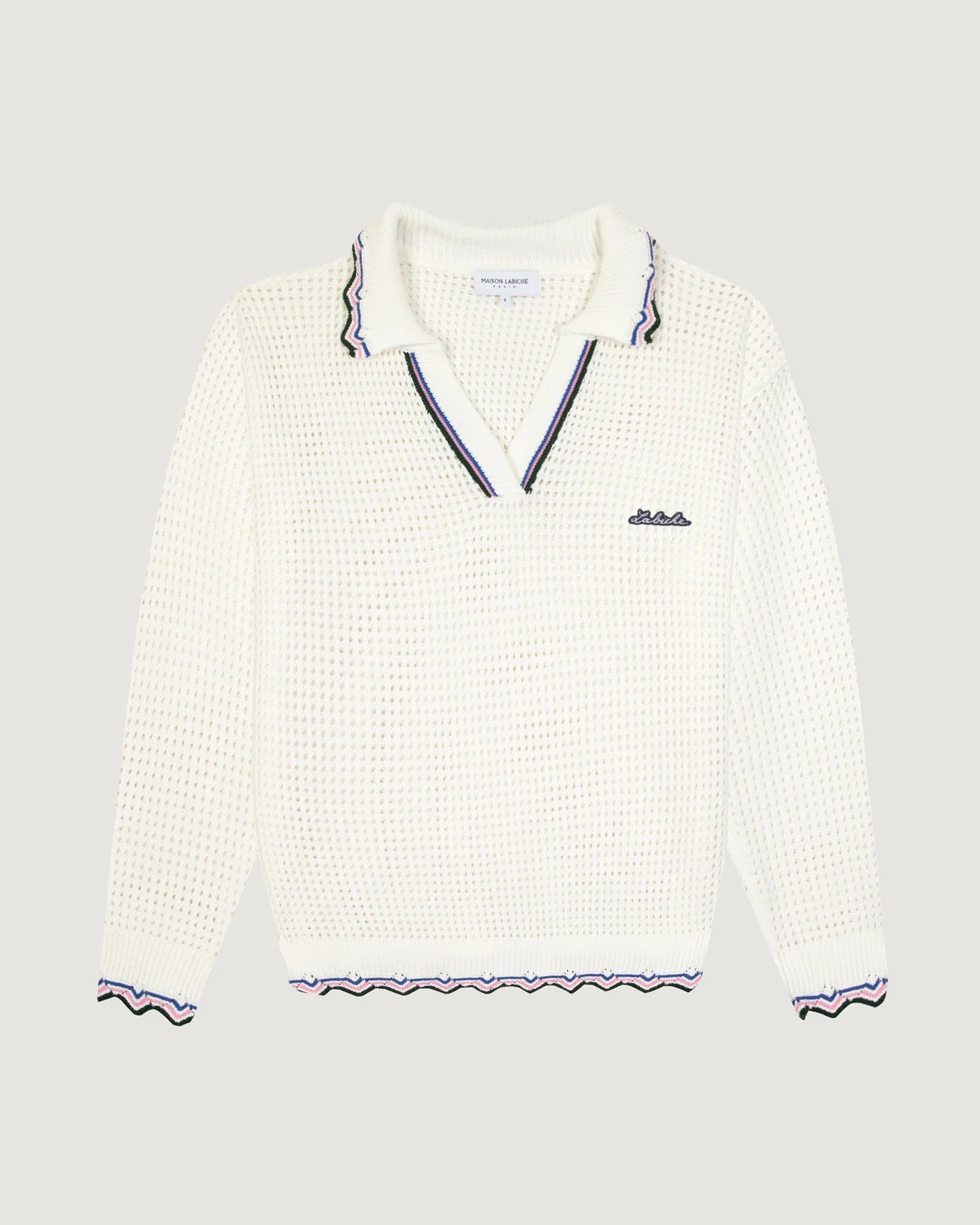 Maison Labiche Pull Fournière en Crochet Ivory