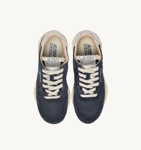 Autry Sneakers Reelwind Low Nylon Leather Space Silver MU02