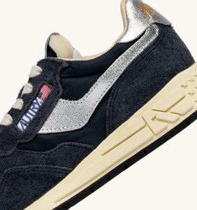 Autry Sneakers Reelwind Low Nylon Leather Space Silver MU02