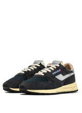 Charger l'image dans la galerie, Autry Sneakers Reelwind Low Nylon Leather Black Silver MU03