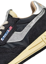 Charger l'image dans la galerie, Autry Sneakers Reelwind Low Nylon Leather Black Silver MU03