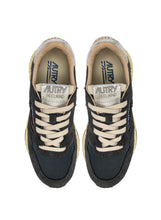Charger l'image dans la galerie, Autry Sneakers Reelwind Low Nylon Leather Black Silver MU03