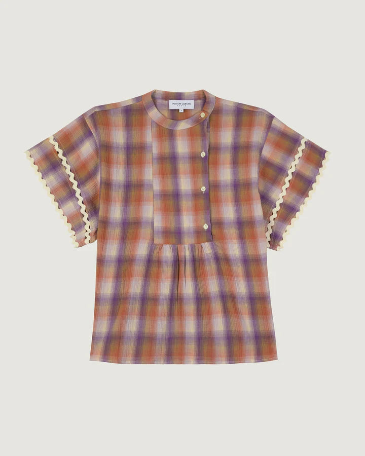 Maison Labiche Blouse Mandel Gauze Square Design