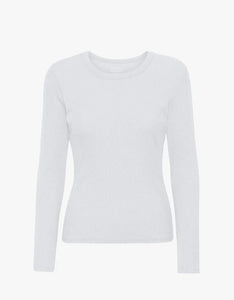 Colorful Standard T-shirt Manches Longues Organic Rib Optical white