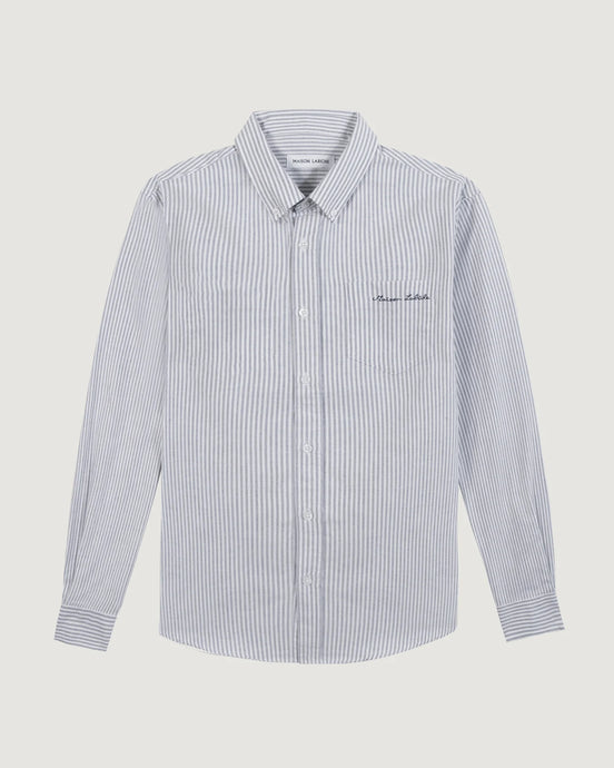 Maison Labiche Chemise Oxford Bonne Graine Stripe Blue