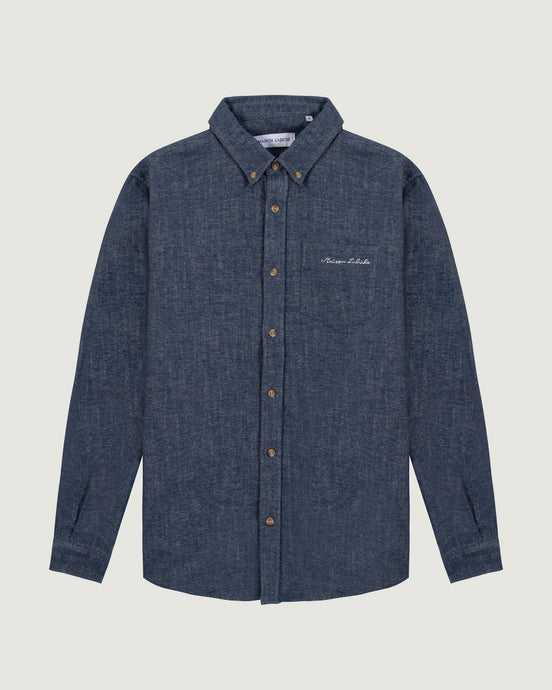 Maison Labiche Chemise Bonne Graine en Flanelle Slate Blue