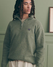 Charger l&#39;image dans la galerie, Maison Labiche Pull Zip en Laine Patch Coeur Smoke Green