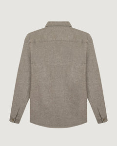 Maison Labiche Surchemise Monge en Flanelle de Laine Cement