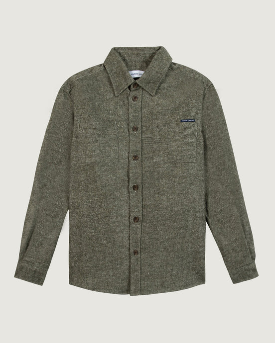 Maison Labiche Surchemise Monge en Flanelle de Laine Oak Green