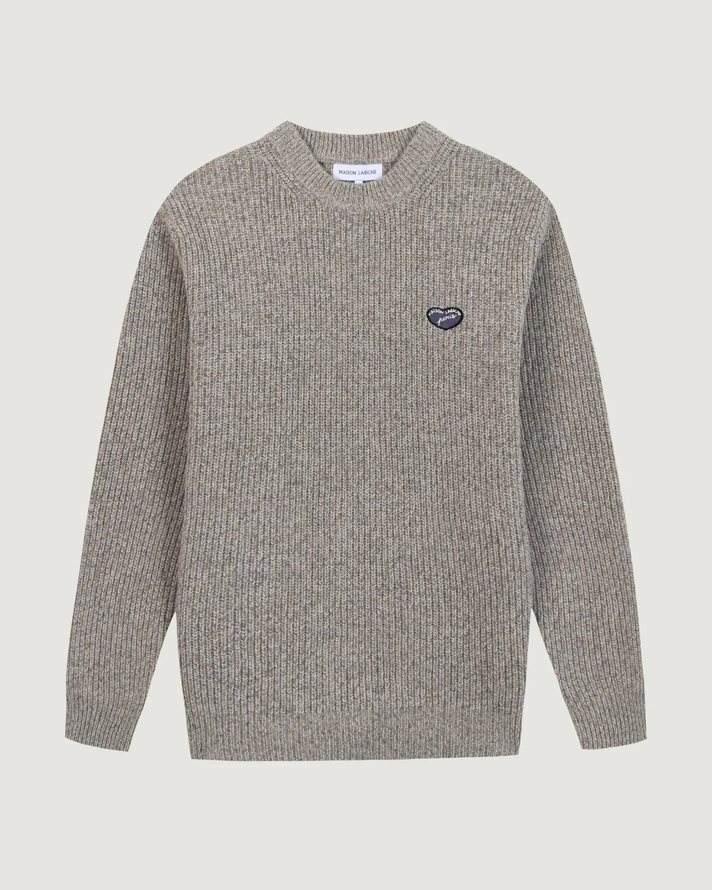 Maison Labiche Pull en Laine Mulot Heather Grey Cream