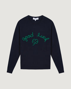 Maison Labiche Pull Buzelin en Cachemire Midnight Blue