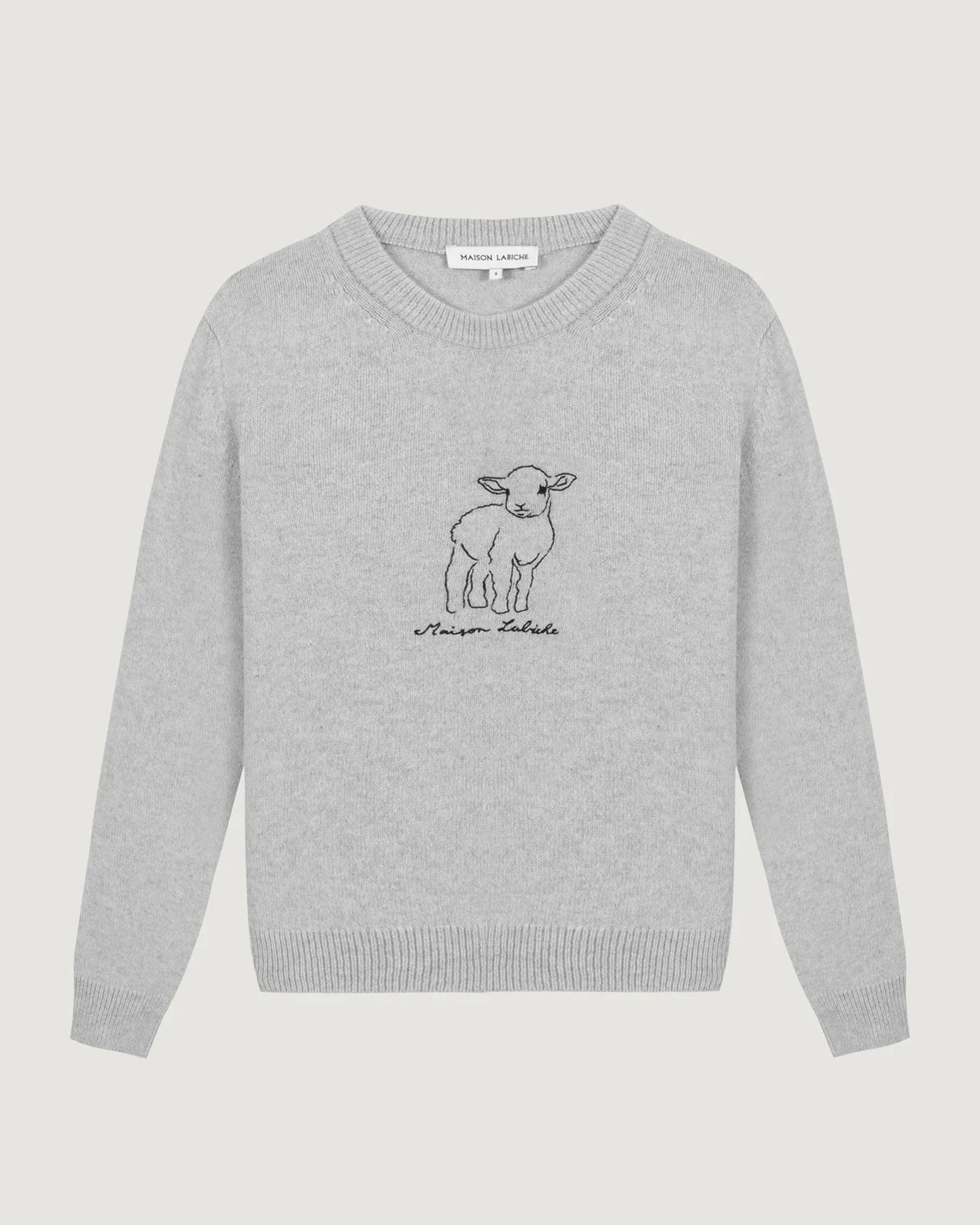 Maison Labiche Pull choiseul en Laine Heather Grey