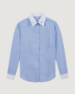 Maison Labiche Chemise Loutil en Popeline Stripes Blue