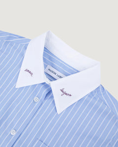 Maison Labiche Chemise Loutil en Popeline Stripes Blue