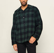 Charger l'image dans la galerie, AMI Surchemise Oversize en Laine Vert Bouteille Noir