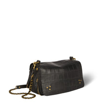 Charger l&#39;image dans la galerie, Jerome Dreyfuss Sac Bobi Vachette Croco Noir