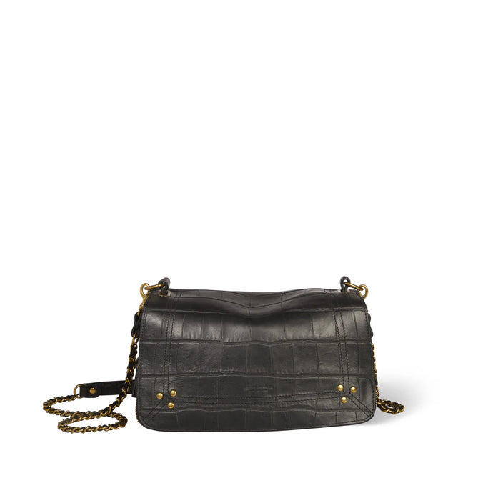 Jerome Dreyfuss Sac Bobi Vachette Croco Noir