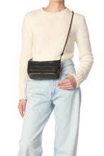 Charger l&#39;image dans la galerie, Jerome Dreyfuss Sac Bobi S Vachette Croco Noir