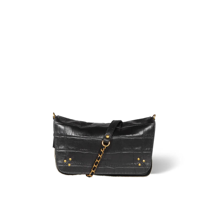 Jerome Dreyfuss Sac Bobi S Vachette Croco Noir