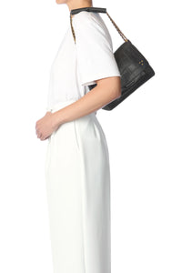 Jerome Dreyfuss Sac Lulu M Imprimé Croco Noir