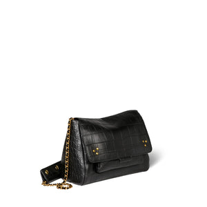 Jerome Dreyfuss Sac Lulu M Imprimé Croco Noir