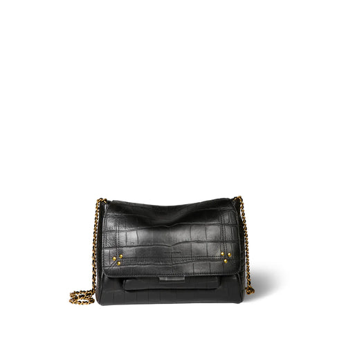 Jerome Dreyfuss Sac Lulu M Imprimé Croco Noir