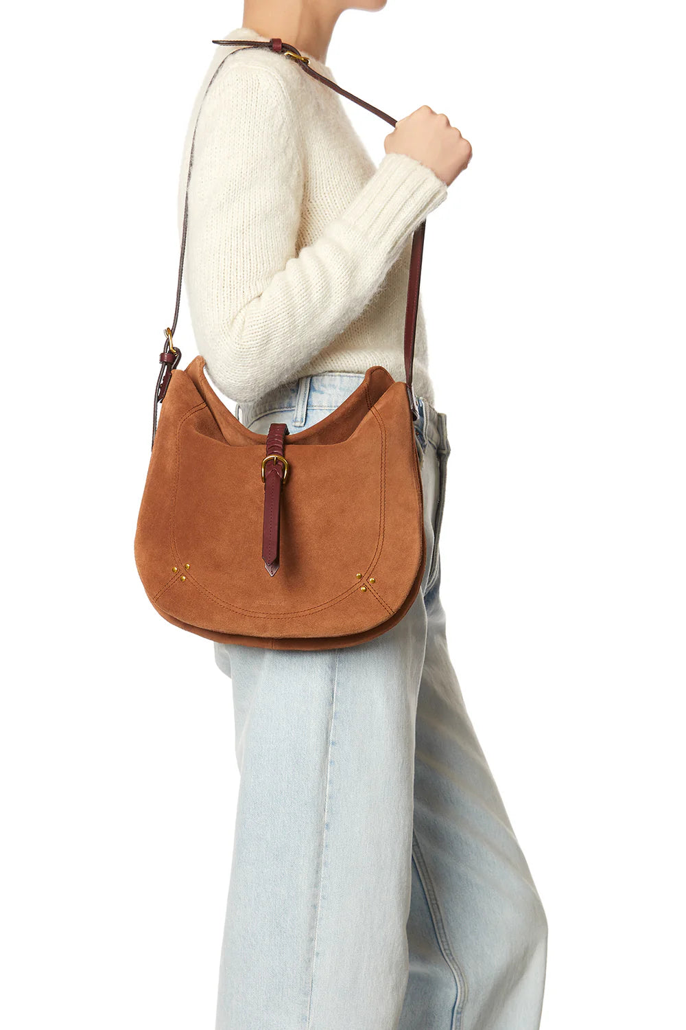 Jerome Dreyfuss Sac Luis en Velours Caramel