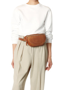 Jerome Dreyfuss Sac Banane Lino en Velours Caramel