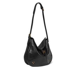 Jerome Dreyfuss Sac Luis en Chèvre Noir Grainé
