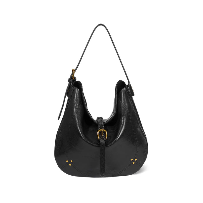 Jerome Dreyfuss Sac Luis en Chèvre Noir Grainé