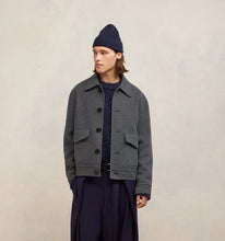Charger l&#39;image dans la galerie, AMI Veste Double Face en Laine Cachemire Gris