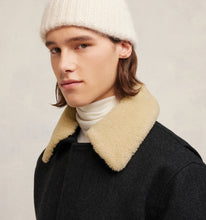 Charger l&#39;image dans la galerie, AMI Veste Blouson Court en Drap de Laine Heather grey