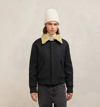 Charger l&#39;image dans la galerie, AMI Veste Blouson Court en Drap de Laine Heather grey