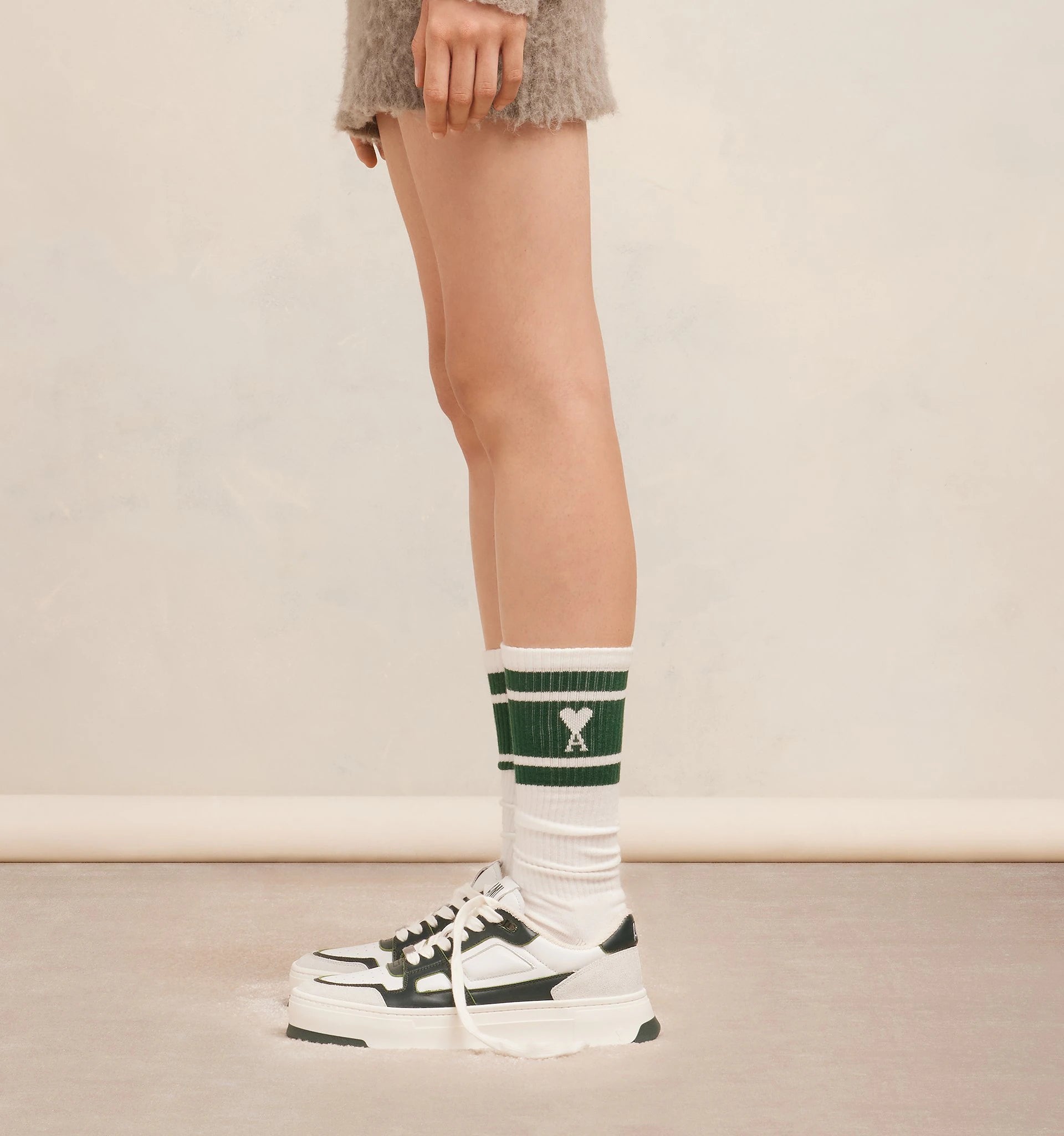 AMI Chaussettes Rayures Ami de Coeur Vert bouteille Les Archives