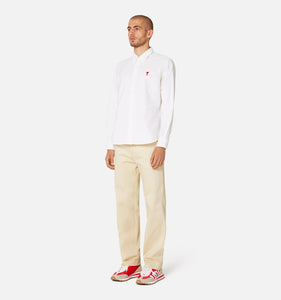 AMI Chemise Ami de coeur Oxford Blanc