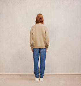 AMI Sweatshirt Ami de Coeur Boxy Champagne