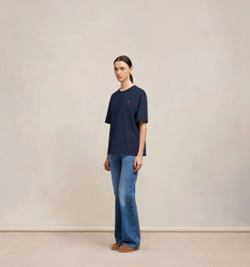 AMI T-shirt Ami de Coeur Boxy Bleu nuit