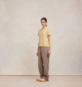 AMI T-shirt Ami de Coeur ton-sur-ton Creme vanille