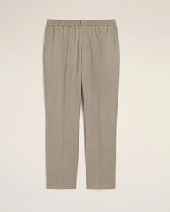 AMI Pantalon Taille Elastiquée en Laine Cendre