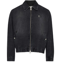 Charger l&#39;image dans la galerie, AMI Veste Denim Zippée Ami de Coeur Noir