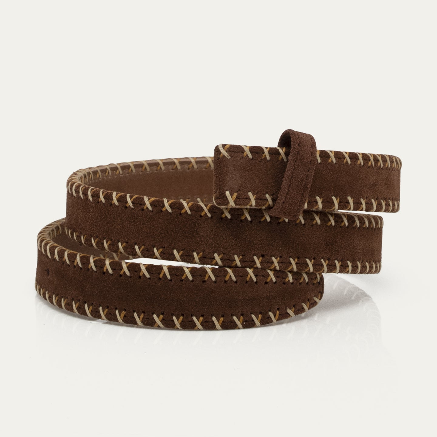 Claris Virot Ceinture Baby Veau Velours Cognac