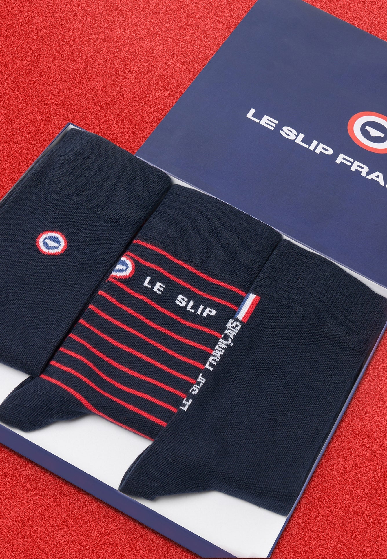 Chaussettes Le Slip Français Lucas - Marinière Bleue - Coton Bio - Fabriqué En France - Taille Unique - 6